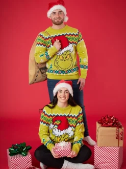 Vanilla Underground Grinch de Noël vert - Pull de Noël en maille pour adulte licencié homme Best