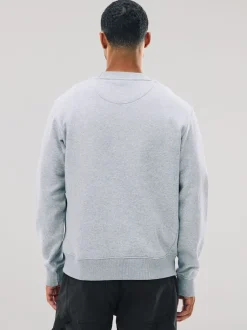 Next - Ajustement régulier - Sweat-shirt épais à Col rond riche en coton Gris Hot