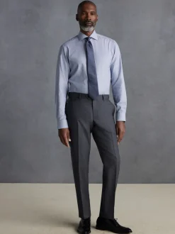 Next Gris - Ajustement régulier - Pantalons Signature en 100 % laine avec ceinture Motion Flex Discount