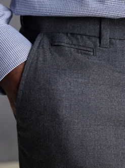 Next Gris - Ajustement régulier - Pantalons Signature en 100 % laine avec ceinture Motion Flex Discount