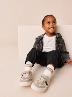 Next - Baskets à lacets élastiques à fermeture tactile Gris Clearance