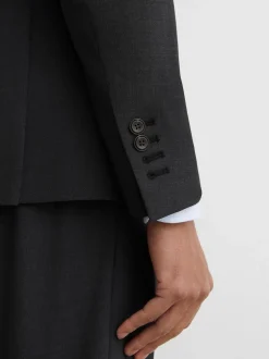 Reiss Gris - Blazer de costume Promise à simple boutonnage en laine Blend, coupe habillée Clearance