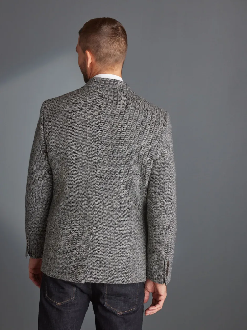Next Gris - Blazer Signature Harris en tweed britannique en laine Outlet