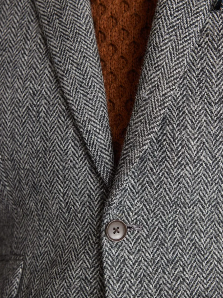 Next Gris - Blazer Signature Harris en tweed britannique en laine Outlet