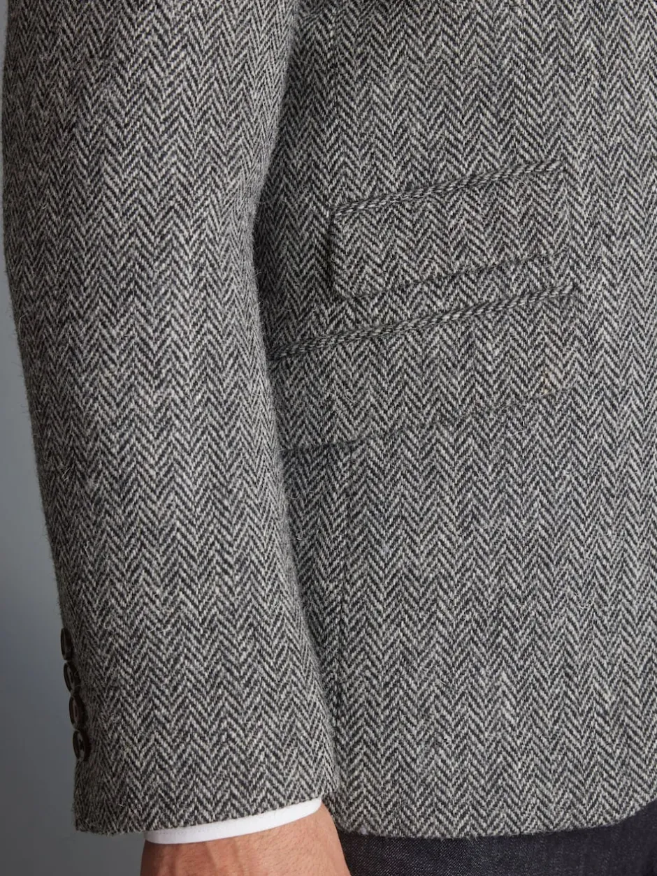 Next Gris - Blazer Signature Harris en tweed britannique en laine Outlet