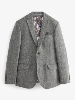 Next Gris - Blazer Signature Harris en tweed britannique en laine Outlet