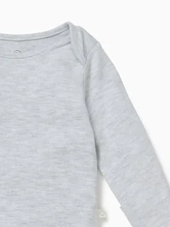 Mori Gris - Body à encolure enveloppe à manches longues Hot