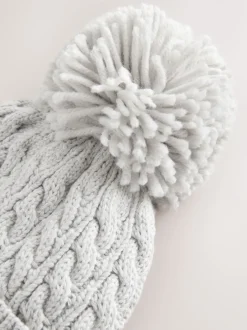Next Gris - Bonnet à pompon en maille torsadée Online