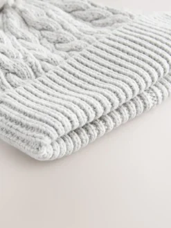 Next Gris - Bonnet à pompon en maille torsadée Online