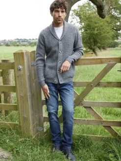 Threadbare Gris - Cardigan à col châle