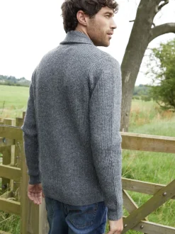 Threadbare Gris - Cardigan à col châle