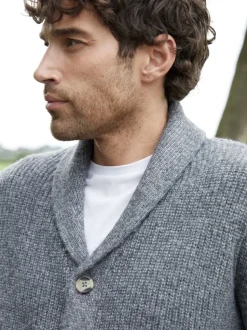 Threadbare Gris - Cardigan à col châle