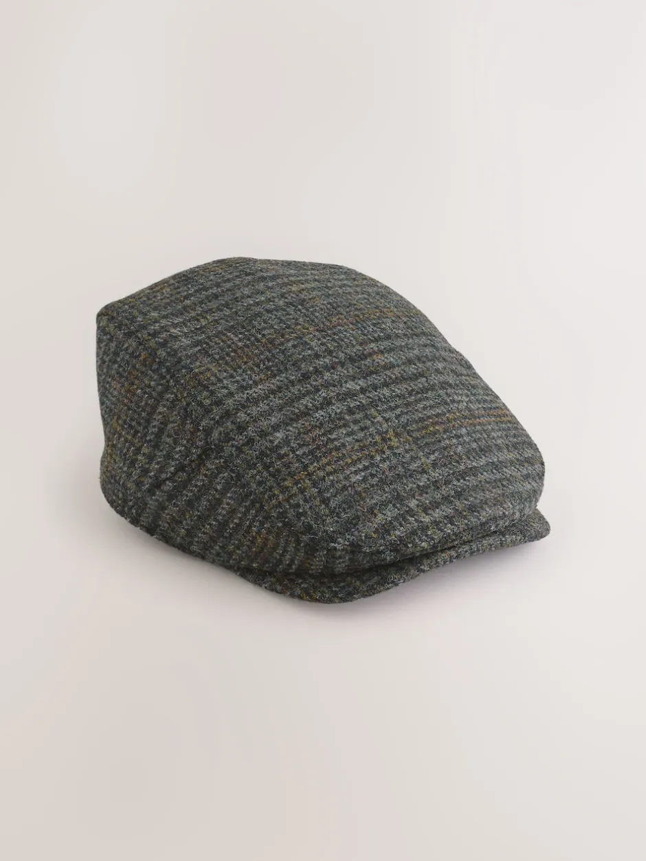 Next Gris - Casquette plate Harris Tweed Carreaux New
