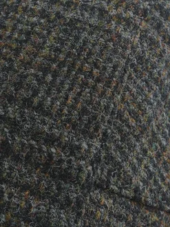 Next Gris - Casquette plate Harris Tweed Carreaux New