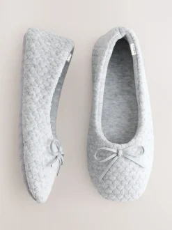 Next Gris - Chaussons Ballerine cœur New
