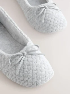 Next Gris - Chaussons Ballerine cœur New