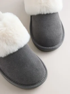 Next Gris - Chaussons en daim Clearance