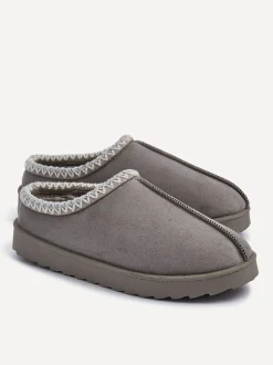 Linzi Gris - Chaussons Tana en faux daim à enfiler Clearance