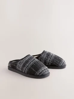Next Gris - Chaussons mules à carreaux Best