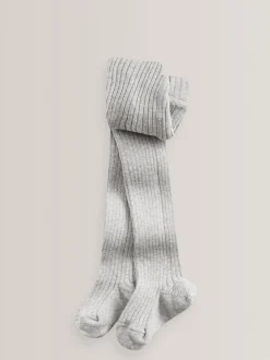 Next - Collant côtelé en coton majoritaire Gris Sale