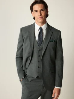 Next Gris - Coupe ajustée Flannel Costume Veste Outlet