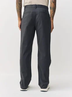 Next - Coupe ample - Pantalon chino stretch Gris Sale