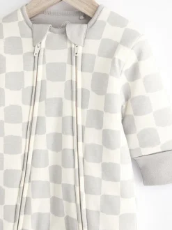 Next Gris à damier - 2.5 TOG Combinaison de nuit matelassée Bébé New