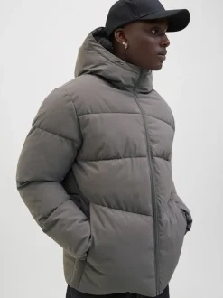 JACK & JONES Gris - Doudoune à capuche Hot