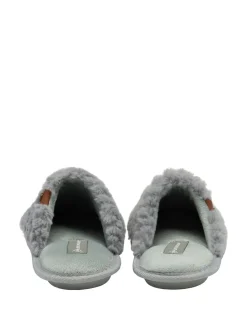 Dunlop Gris - Chaussons mules gaufrés à bout fermé pour dames Online