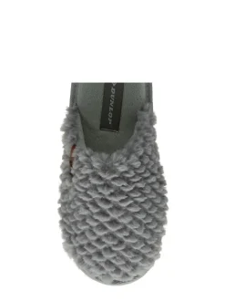 Dunlop Gris - Chaussons mules gaufrés à bout fermé pour dames Online