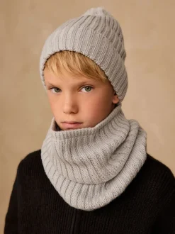 Next Gris - Ensemble Bonnets et snood à pompon 2 Pieces (1-16ans) Clearance
