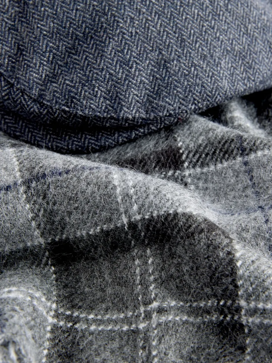 Next Gris - Ensemble casquette plate et écharpe à Carreaux Sale