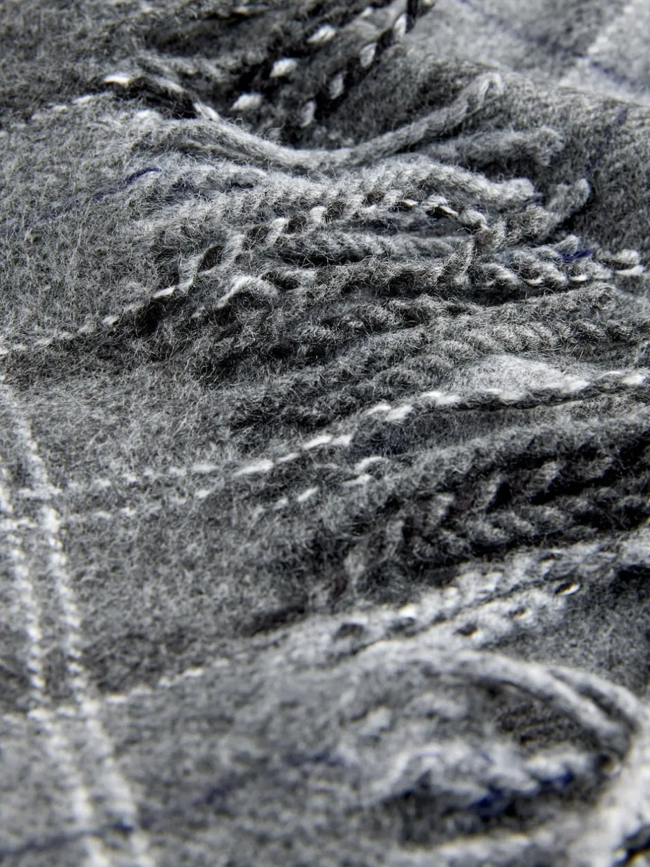 Next Gris - Ensemble casquette plate et écharpe à Carreaux Sale