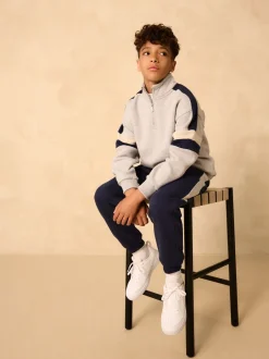 Next Gris - Ensemble sweat-shirt et joggings à col zippé en entonnoir New