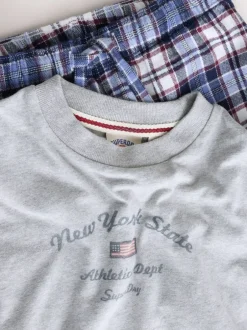 Superdry Gris - Ensemble t-shirt et pantalon à carreaux Best