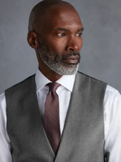 Next Gris - Gilet de costume en flanelle de laine et cachemire mélangés Signature Zignone Outlet