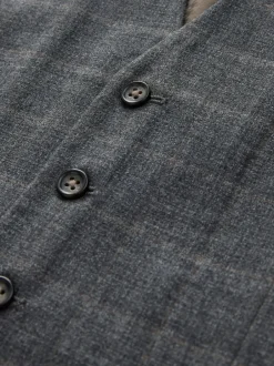 Next Gris - Gilet de costume habillé en flanelle à carreaux Best