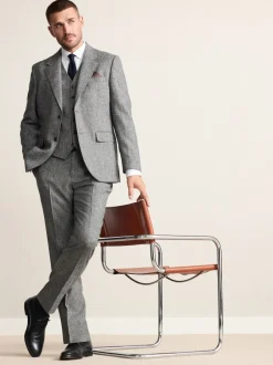 Next Gris - Gilet de costume Signature Abraham Moon 100% laine britannique Donegal Sale