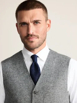 Next Gris - Gilet de costume Signature Abraham Moon 100% laine britannique Donegal Sale