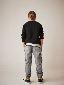 Next Gris - Jean cargo à taille élastique (3-16ans) Outlet