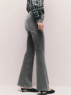 Next Gris - Jean évasé extensible à taille haute Clearance