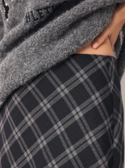 Next Gris - Jupe mi-longue à carreaux