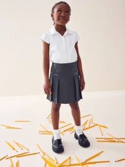 Next Gris - Jupes d'école en plissé brodé (3-16yrs) Clearance