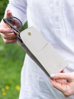 Lakeland Leather - Etui à lunettes Gris Discount