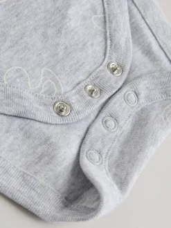 Next Gris - Lot de 5 bodys bébé à manches longues