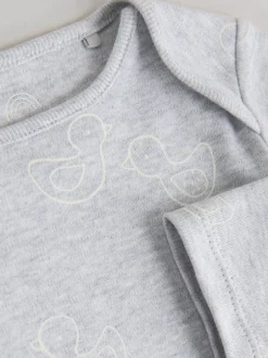 Next Gris - Lot de 5 bodys bébé à manches longues