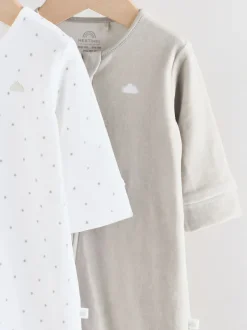 Next Gris - Lot de 2 dors-bien zippés en velours pour bébé (0-2ans) Clearance