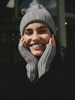 Next Gris - Lot de 1 gants chauffe-mains côtelés New