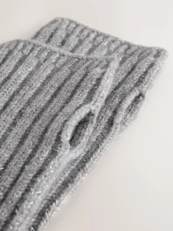 Next Gris - Lot de 1 gants chauffe-mains côtelés New