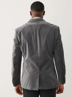 Next Gris - Moulant - Blazer Motionflex Extensible en velours Hot